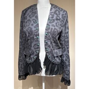 NWT Crazy Train Size M Grey and Black Print Jacket
